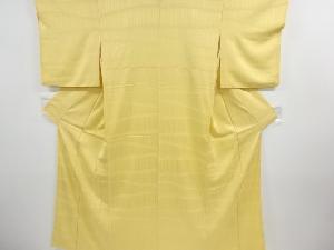 リサイクル　草葉模様織り出し一つ紋色無地着物